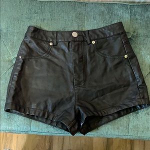 Leather shorts